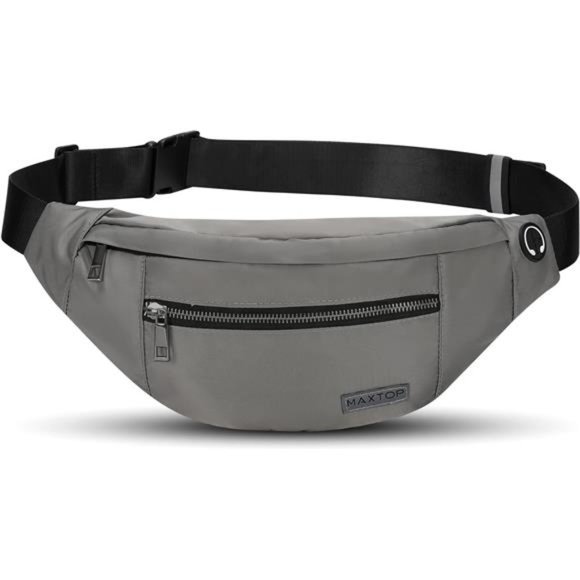 Large Crossbody Fanny Pack with 4-Zipper Pockets Sports Gym Festival Workout